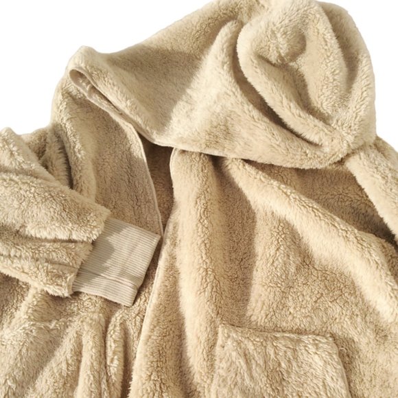 Soft Fuzzy Fleece Hooded Cardigan Sweater XL *NEW* - Picture 6 of 7